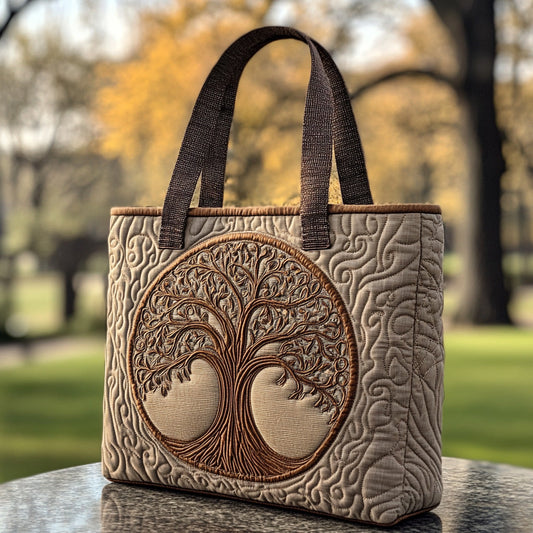 Circle of Roots Quilted Tote Bag NCU0DV7145