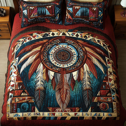 Circle of Spirits 3-Piece Quilted Bedding Set NCU0PT7372