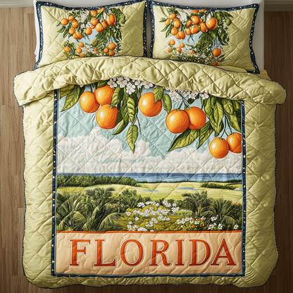 Citrus Haven 3-Piece Quilted Bedding Set NCU0VH4233