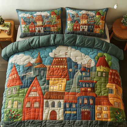 Cityscape Dream 3-Piece Quilted Bedding Set NCU0DK7817