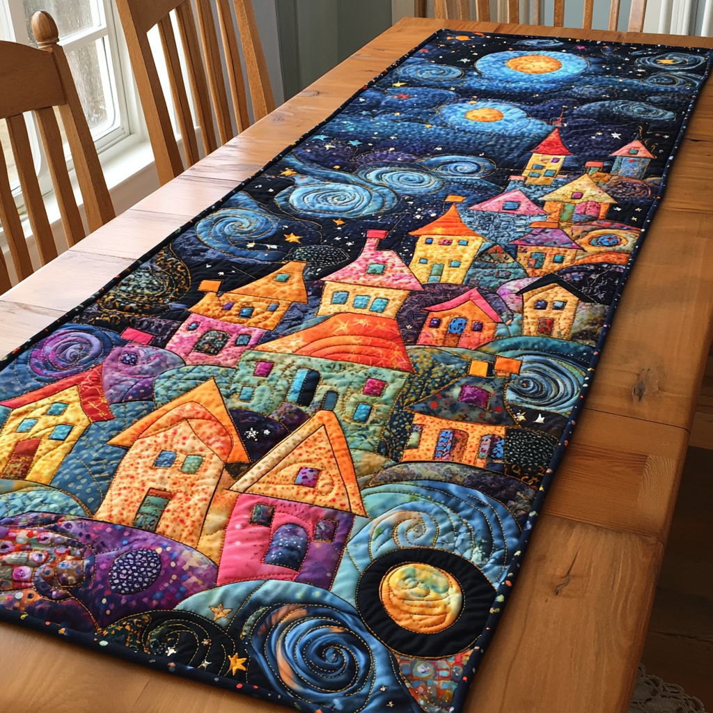 Cityscape Dreams Quilted Table Runner NCU0DK7954