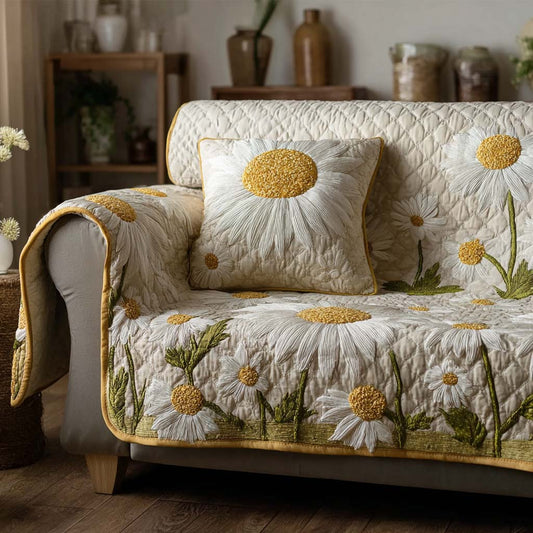 Classic Daisy Quilted Sofa Cover NCU0HH1833