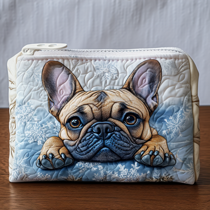 Classic Frenchie Quilted Zipper Pouch NCU0NT9814