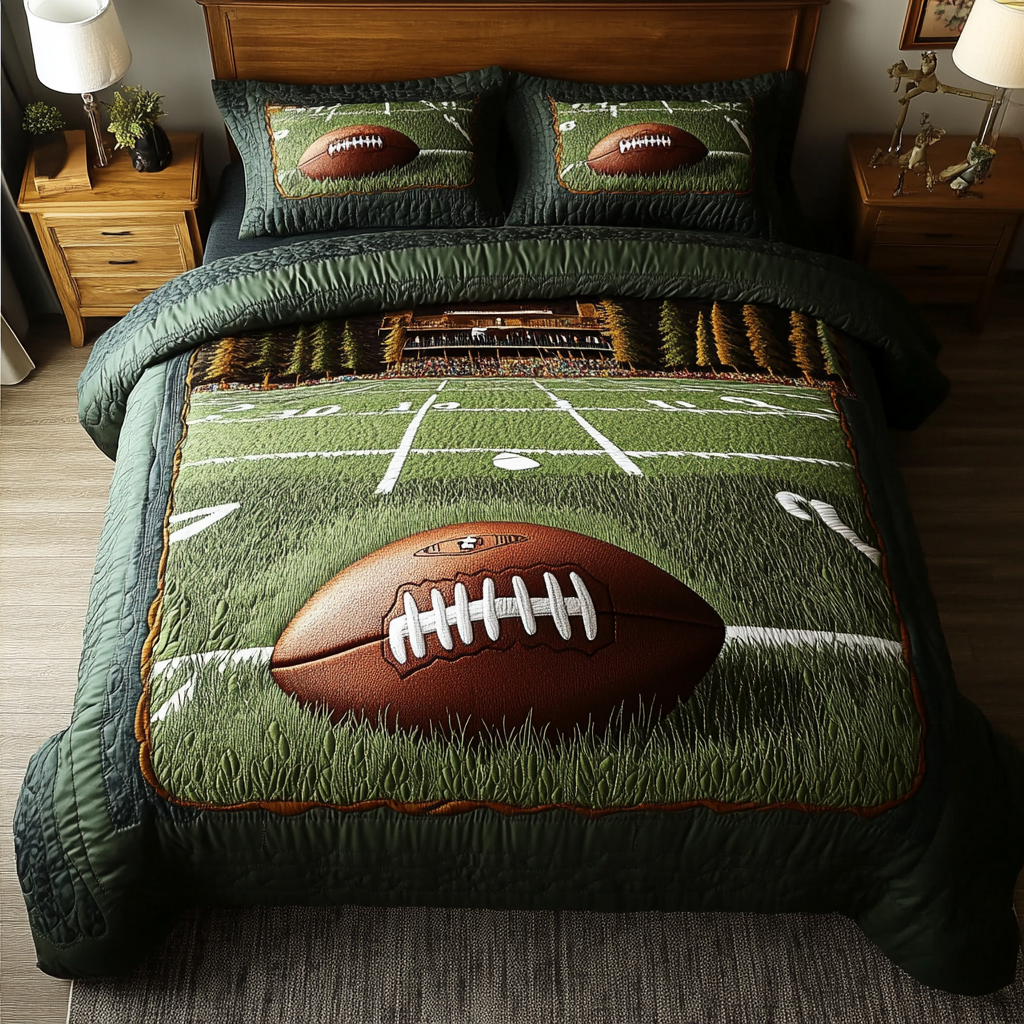 Classic American Football 3-Piece Quilted Bedding Set NCU0DK7741