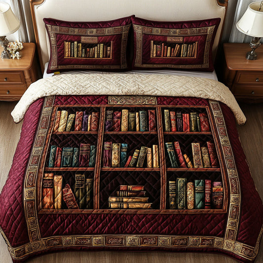 Classic Bookcase 3-Piece Quilted Bedding Set NCU0NT4073