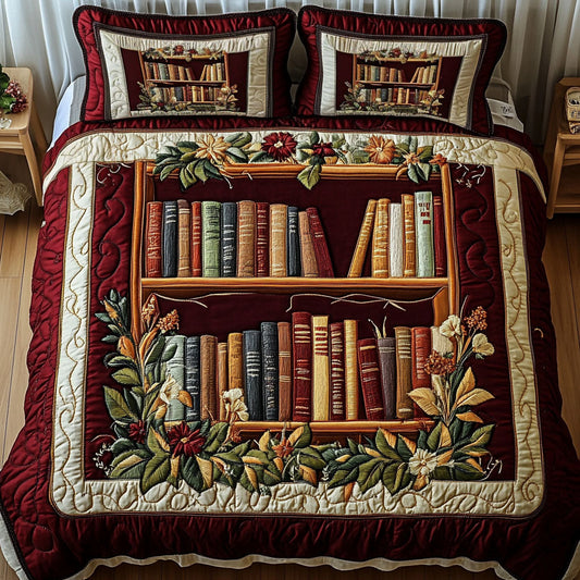 Classic Bookshelf 3-Piece Quilted Bedding Set NCU0NT4074
