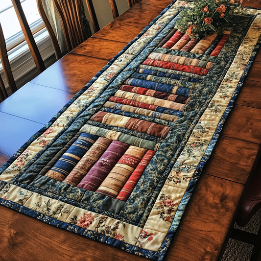 Classic Bookshelf Quilted Table Runner NCU0DK7404