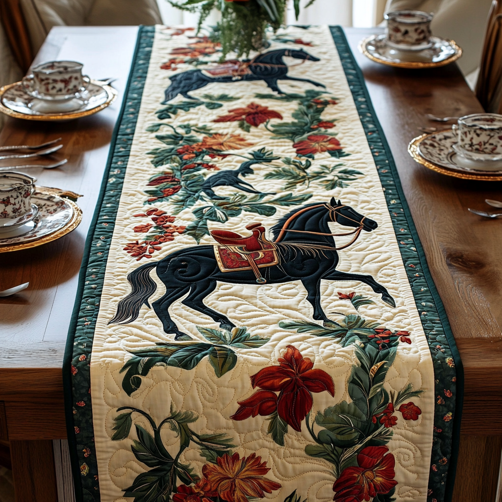 Classic Cavalry Quilted Table Runner NCU0VH3461