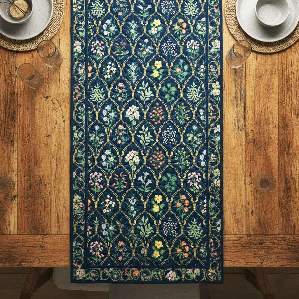 Classic Damask Quilted Table Runner NCU0TV1537