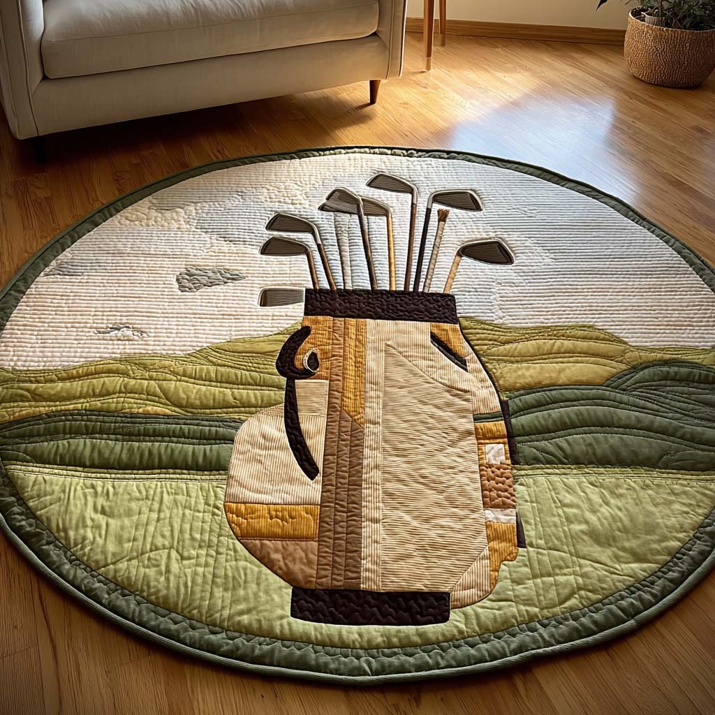 Classic Golf Bag Quilted Round Mat NCU0HH1822