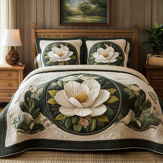 Classic Magnolia 3-Piece Quilted Bedding Set NCU0XD2659
