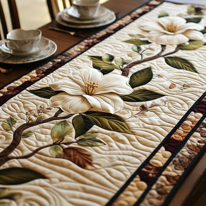 Classic Magnolia Radiance Quilted Table Runner NCU0PT3849