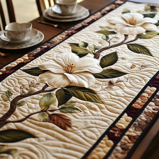Classic Magnolia Radiance Quilted Table Runner NCU0PT3849