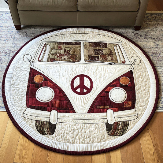 Classic Maroon Camper Quilted Round Mat NCU0NT4188
