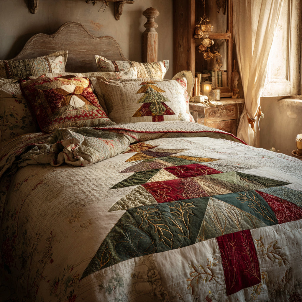 Classic Noel 3-Piece Quilted Bedding Set NCU0DV8489