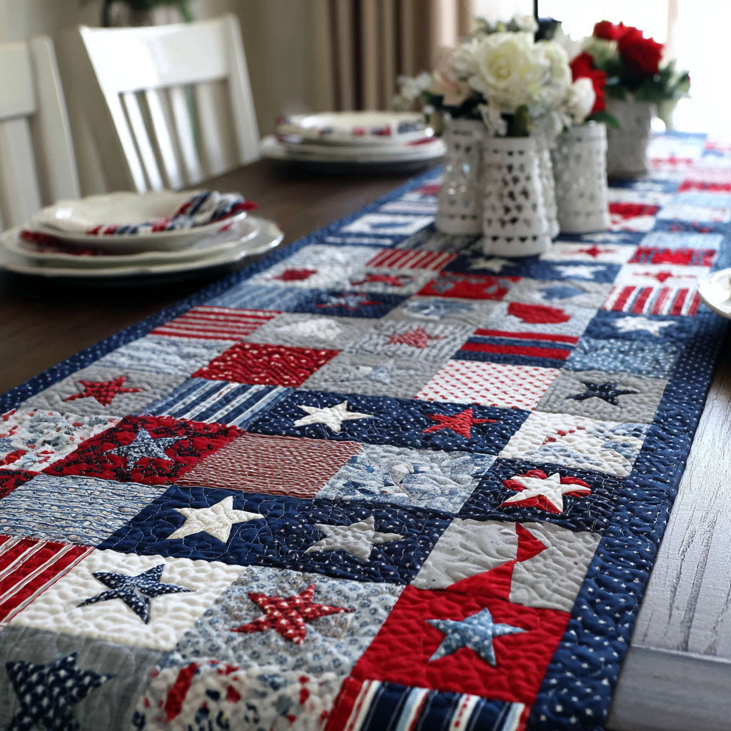 Classic Patchwork Quilted Table Runner NCU0NT12693