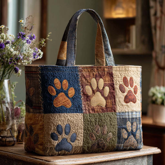 Classic Paw Prints Quilted Tote Bag NCU0NT9277