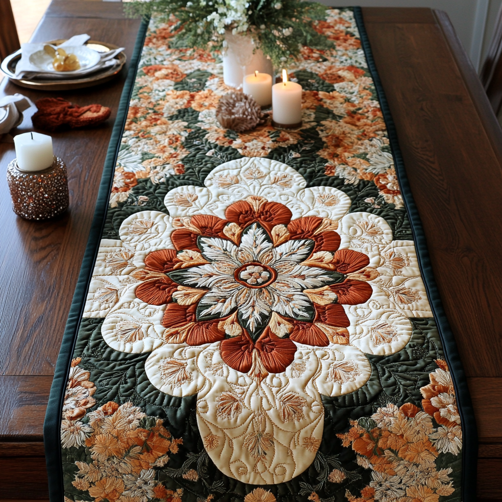 Classic Petal Quilted Table Runner NCU0VH2732