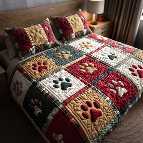 Classic Plaid Paws 3-Piece Quilted Bedding Set NCU0NT11677
