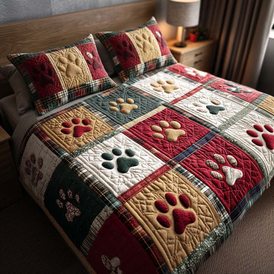 Classic Plaid Paws 3-Piece Quilted Bedding Set NCU0NT11677