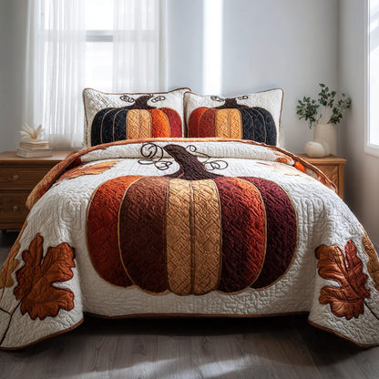 Classic Pumpkin Patch 3-Piece Quilted Bedding Set NCU0VL3652