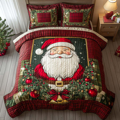 Classic Santa Cheer 3-Piece Quilted Bedding Set NCU0XD215