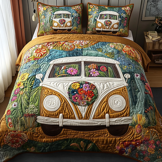 Classic Van Life 3-Piece Quilted Bedding Set NCU0DV5815