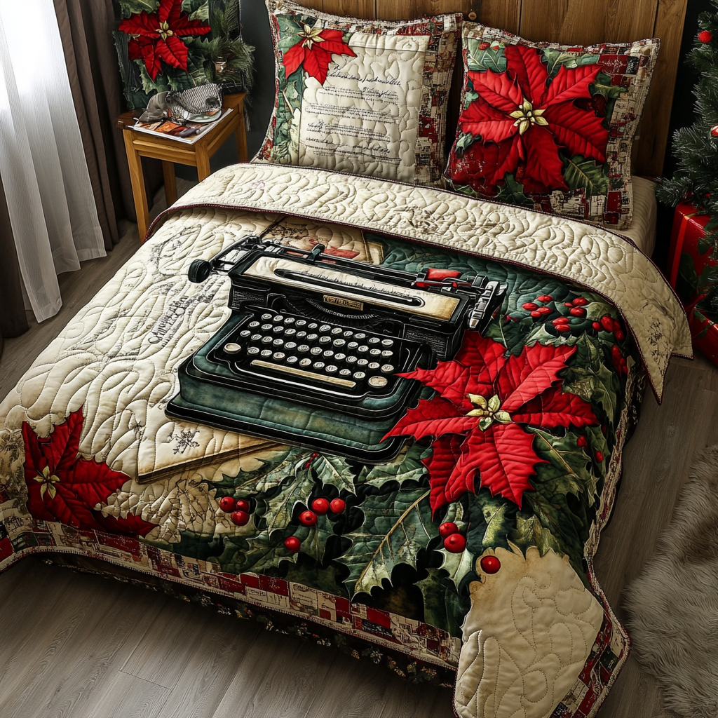 Classic Writer 3-Piece Quilted Bedding Set NCU0TL2114