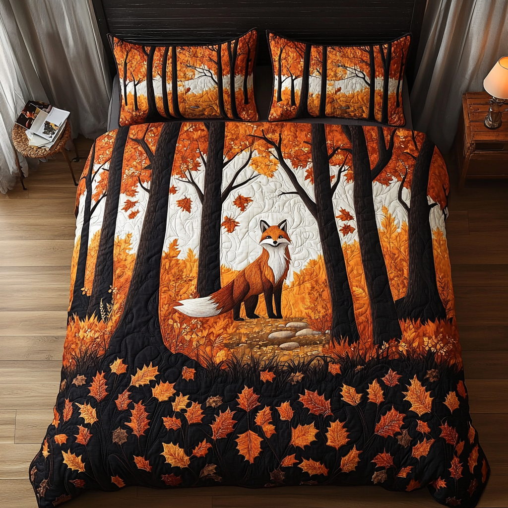 Clever Fox 3-Piece Quilted Bedding Set NCU0DK9498