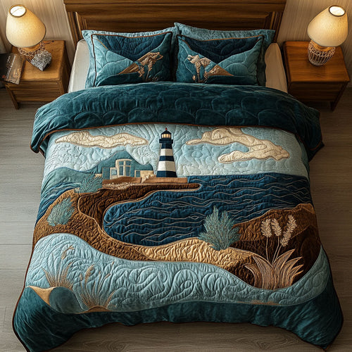 Cliffside Light 3-Piece Quilted Bedding Set NCU0NT4267