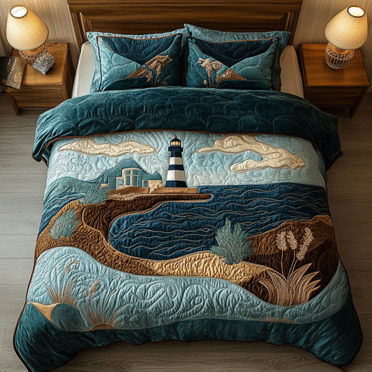Cliffside Light 3-Piece Quilted Bedding Set NCU0NT4267