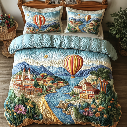 Cloud Trail 3-Piece Quilted Bedding Set NCU0VH3916