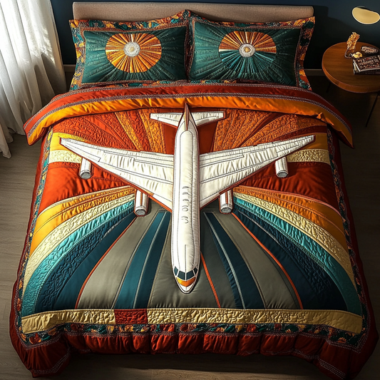 Cloudbound Airplane 3-Piece Quilted Bedding Set NCU0DK4192