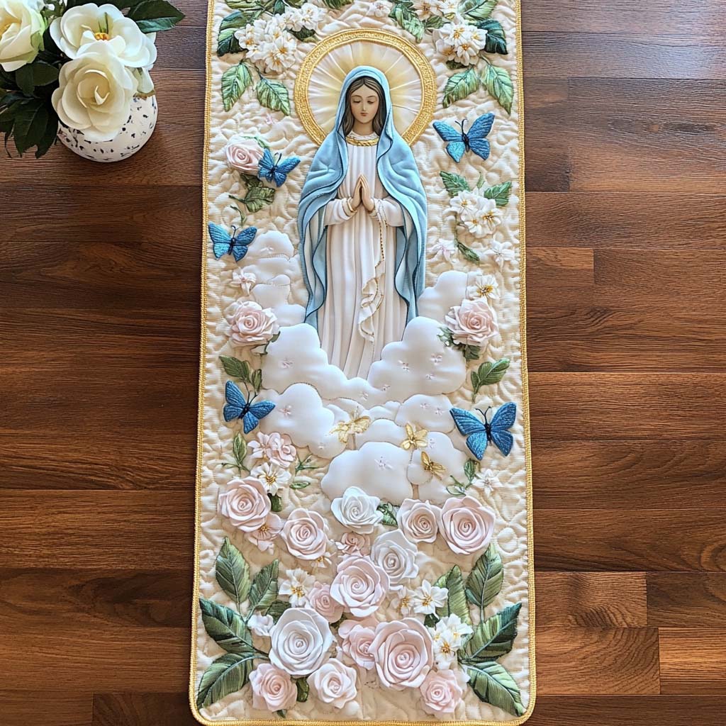 Clouds of Mercy Quilted Table Runner NCU0NT7914 – Vantique
