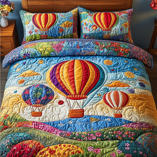 Cloudscape Delight 3-Piece Quilted Bedding Set NCU0VH2722