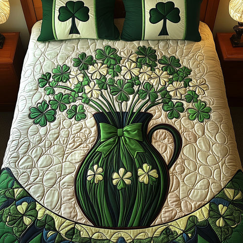 Clover Bouquet 3-Piece Quilted Bedding Set NCU0NT2868