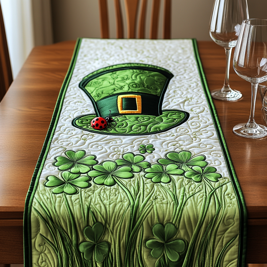 Clover Dreams Quilted Table Runner NCU0VH2561