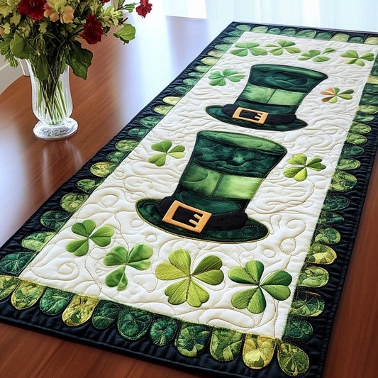 Clover Hat Parade Quilted Table Runner NCU0NT3245