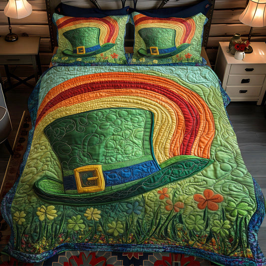 Clover Magic 3-Piece Quilted Bedding Set NCU0PT3242