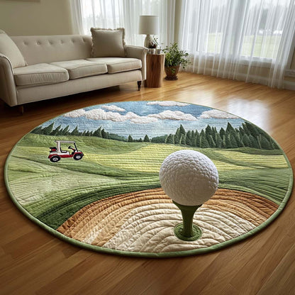 Clubhouse Golf View Quilted Round Mat NCU0HH1823
