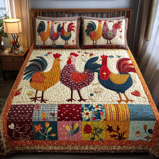 Cluck-tastic 3-Piece Quilted Bedding Set NCU0PT7420