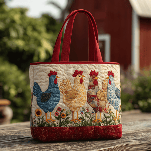 Cluck Club Quilted Tote Bag NCU0TH2726