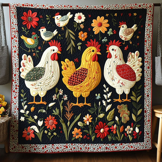 Cluck Cottage Quilted Blanket NCU0PT5355