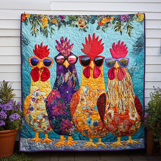 Cluck Couture Quartet Quilted Blanket NCU0NT6945