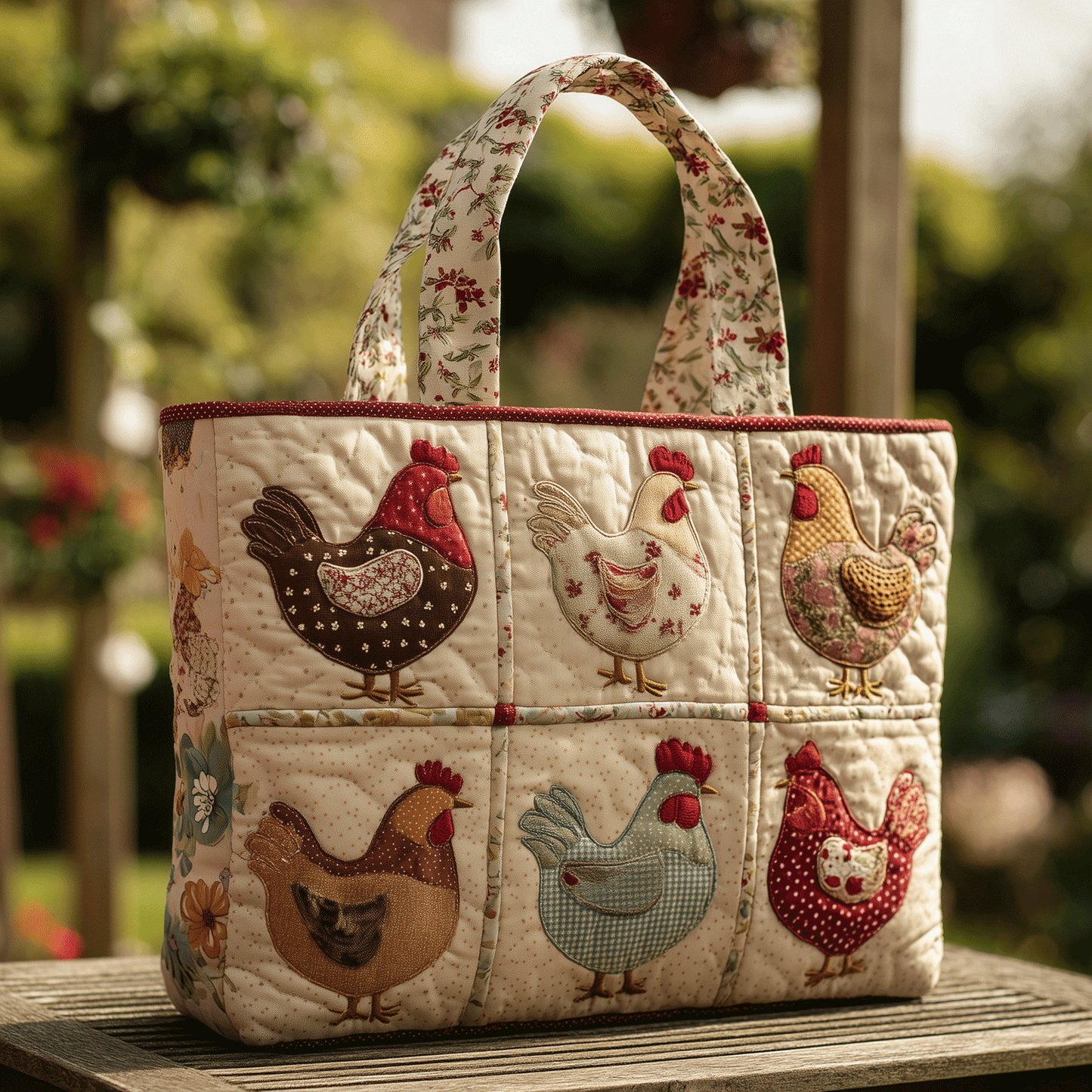 Cluck Couture Quilted Tote Bag NCU0TH2846