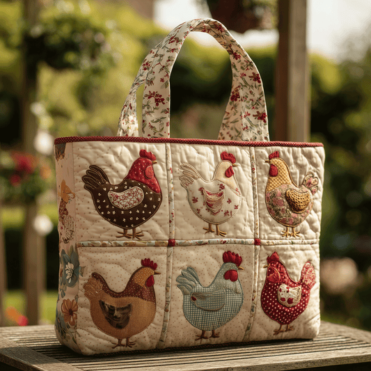 Cluck Couture Quilted Tote Bag NCU0TH2846