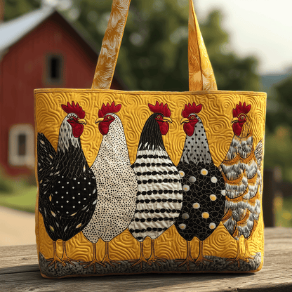 Cluckin in Style Quilted Tote Bag NCU0TH2814