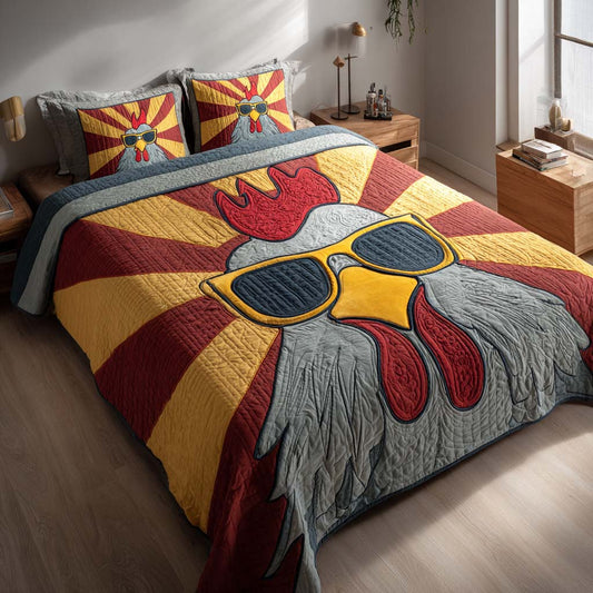 Clucking Fabulous 3-Piece Quilted Bedding Set NCU0XD011