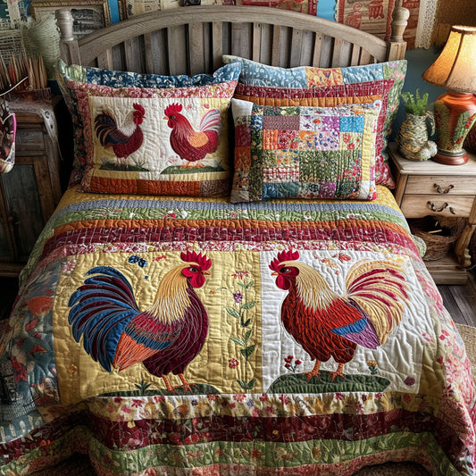 Cluckingham 3-Piece Quilted Bedding Set NCU0PT7421