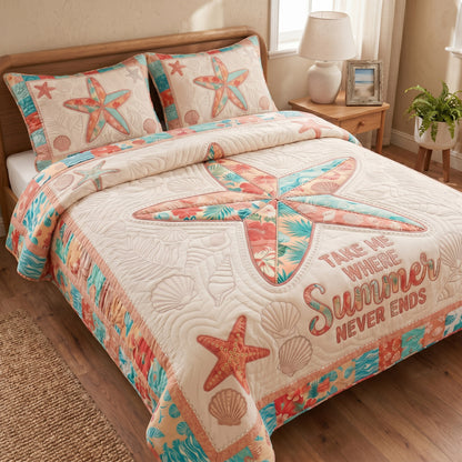 Coastal Dreams 3-Piece Quilted Bedding Set NCU0DV9740